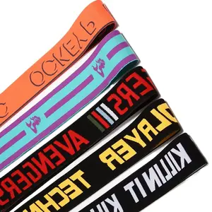 Custom Printed Brand Fashion Label Polyester Woven Knitted Jacquard Soft Elastic Band For Underwear Shorts Waistband Belt