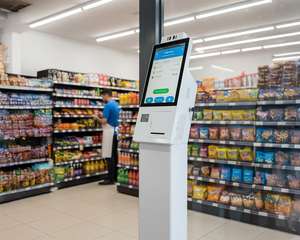 Kiosk tự phục vụ Android 15.6 inch | Máy quét mã qr tích hợp và Máy in hóa đơn cho thiết bị đầu cuối bán lẻ và thông tin - Product Image 4