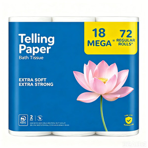 <span class=keywords><strong>Carta</strong></span> Igienica a 2 Veli, 18 Rotoli Mega, 320 Fogli/Rotolo, Sicura per Fosse Settiche, Anti-Intasamento, Morbida e Resistente, Confezione all'Ingrosso per Hotel - Product Image 1