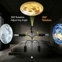 Projecteur USB Ciel Étoilé et Lune pour Voiture, Films Lumineux Interchangeables, 200 Nits Haute Luminosité, Lampe d'Ambiance LED Flexible à Col de Cygne