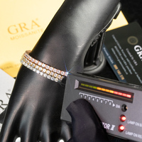 Bracelet Moissanite Goldleaf Jewelry en promotion, breloque Moissanite 3-5mm couleur D VVS, chaîne tennis en argent 925 pour homme