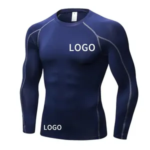 A394 Gym Surfing Diving Rashguard Compression Shirts MMA rash vest Long Sleeve Men Swimming Surfing Rash Guard