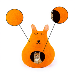 Cueva para Gatos Naranja Panda, Casa y Muebles Cómodos para Mascotas de Feltandwool - Product Image 1
