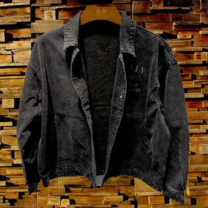 蓝队定制制造商shacket plus尺寸高品质黑色秋装男式衬衫按扣男式夹克
