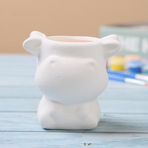 Grand pot de fleurs en céramique émaillée P241 pour le bricolage, mini-animal mignon (hibou <span class=keywords><strong>renard</strong></span>), jardinières succulentes pour la maison et le sol du jardin - Product Image 3