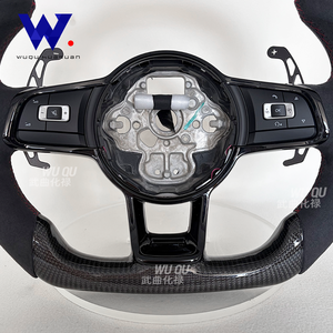 Volante Personalizado de Fibra de Carbono Genuina con Revestimiento de Gamuza para <span class=keywords><strong>Volkswagen</strong></span> Golf 5 6 7 R MK5 MK6 MK7 MK7 GTI Polo Passat CC, Ajuste Perfecto - Product Image 6