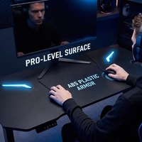 Table de bureau AOR pour l'e-sport avec effets d'éclairage RGB multiples, matériau E0, pour salle d'e-sport, cybercafé, vente en gros d'usine