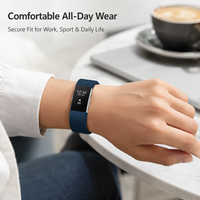 Correa de silicona compatible con Fitbit Charge 2, correa de repuesto ajustable de TPE a cuadros para deportes y uso diario