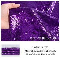 Tissu en maille à sequins violets brodés, dentelle plate extensible ronde de 3 mm, idéal pour les robes de mariée africaines et les nappes scintillantes – Vente chaude