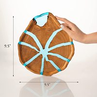 Plateau rond en bois fait à la main avec de la résine époxy. Utiliser comme porte-bijoux porte-bague plateau de service en bois porte-clé organisateur de salle de bain