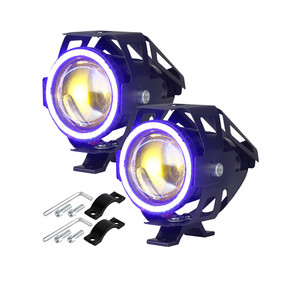 YHMOTO Universal 12v <b>LED</b> <b>Mini</b> Spot Fog <b>Light</b> Angel Eyes U7 Headlight for Moto - Product Image 2