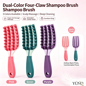 Women's Fashion Home Silicone Hair Shampoo Comb Long Handle Soft Plastic Teeth Waterproof Scalp Cleaning Scratch Massage - Product Image 5