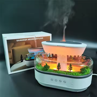 Nouveau Diffuseur d'Arômes Ultrasonique Intelligent Effet Goutte de Pluie Décoration Créative pour la Maison, Humidificateur d'Air avec Lumière 7 Couleurs et Bruit Blanc