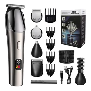 Kit KIKIDO All-in-One para homens, aparador para barba, nariz, corpo, virilha e rosto, máquina de cortar cabelo elétrica sem fio