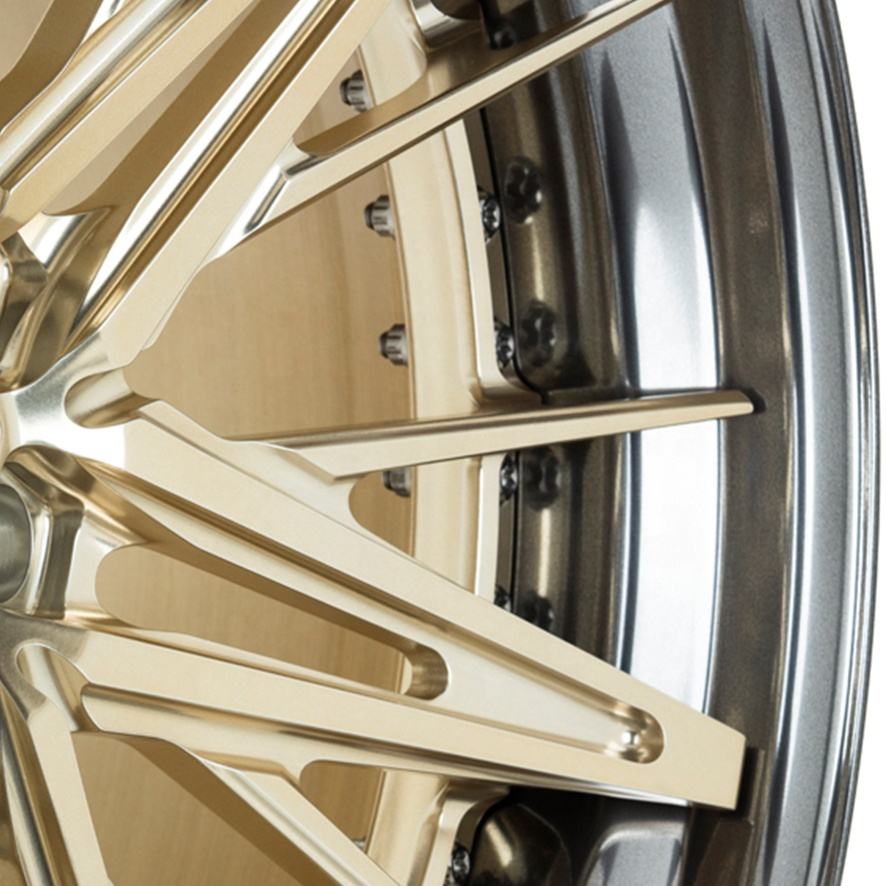 Deep Dish Lip Forged Polished 3 Piece Wheel Forged 5X112 20 22 Inch ...
