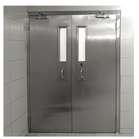 Ensemble complet de portes extérieures ignifuges en acier inoxydable de Guangzhou, porte ignifuge en acier de 90 minutes avec barre anti-panique certifiée CE