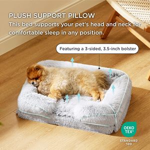 <span class=keywords><strong>Coussin</strong></span> <span class=keywords><strong>de</strong></span> canapé-lit pour <span class=keywords><strong>chien</strong></span> <span class=keywords><strong>de</strong></span> compagnie gris <span class=keywords><strong>haut</strong></span> <span class=keywords><strong>de</strong></span> <span class=keywords><strong>gamme</strong></span> en velours pour sommeil profond avec fond antidérapant. - Product Image 4
