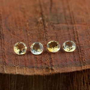 Citrino Natural Cabujón 5x5 mm, Gema Redonda de Corte Brillante para Joyería, Sanación de Chakras, Amarillo - Product Image 4