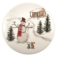 12 pièces bonhomme de neige collection de noël 100% ensemble de vaisselle en mélamine dîner assiette à salade ensemble de bols à soupe
