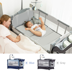 Kích Thước Tiêu Chuẩn Co-sleeper Thiết Kế Mới Bumper Điều Chỉnh Travel Bedding Nôi Của Bé Ngủ Đầu Giường Cot Bed Set Với Bánh Xe - Product Image 5