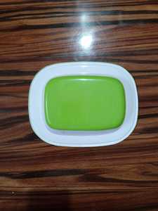 White Rectangular <b>Enamel</b> Pie Dish Green Rim Oven and Dishwasher Safe <b>Baking</b> <b>Tray</b> Serving Plate - Product Image 5