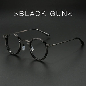 Montures <span class=keywords><strong>de</strong></span> Lunettes Rondes Vintage pour <span class=keywords><strong>Homme</strong></span> Unisexe, Lunettes Anti-Lumière Bleue, Lunettes <span class=keywords><strong>de</strong></span> Lecture Classiques, Montures Optiques en Métal - Product Image 2