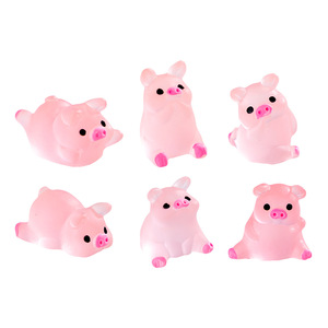 Accesorios DIY que Brillan en la Oscuridad, Piezas Decorativas en <span class=keywords><strong>Miniatura</strong></span> de Resina, Cerdito Adorable que Brilla en la Oscuridad - Product Image 4