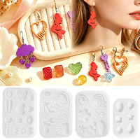 Moule en silicone YS pour boucles d'oreilles, fabrication de bijoux en résine époxy, moule pour clous d'oreilles, pendentifs, breloques en forme de cœur, papillon, fleur