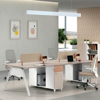 Bureau de direction moderne en bois de luxe, sur mesure, simple, double ou triple poste, avec tiroirs de rangement