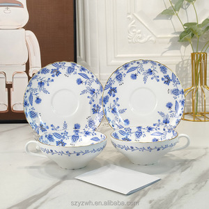 European Style Light Luxury Retro Blue and <strong>White</strong> Teapot Coffee Cup <strong>Set</strong> Home Office Gift <strong>Tea</strong> <strong>Set</strong> - Product Image 4