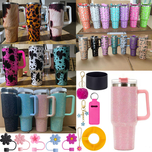 LOGO personalizzato 1200ml doppia parete sottovuoto in acciaio inox auto viaggio tazza thermos caffè con coperchio a pulsante manico Tumbler 40oz - Product Image 1