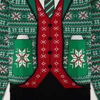 Pull de Noël laid tricoté Pulls personnalisés en jacquard acrylique Famille Joyeux Noël Pull moche avec poche