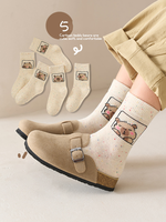 Chaussettes en coton douces et respirantes pour enfants, garçons et filles, personnalisées, de haute qualité, en gros, motif ours de dessin animé