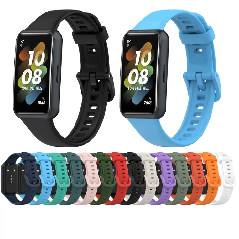 New arrival offical silicone Rubber sport smart Watch Band 7 Strap For Huawei band 7 6 4 3 pro