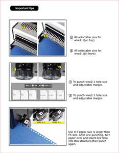 CYTT2930 Fio <span class=keywords><strong>3</strong></span> 1 e Wire2 1 Máquina de perfuração e vinculação <span class=keywords><strong>2</strong></span>-em-1 Máquina de encadernação multifuncional para 25 folhas de papel 70g - Product Image 4