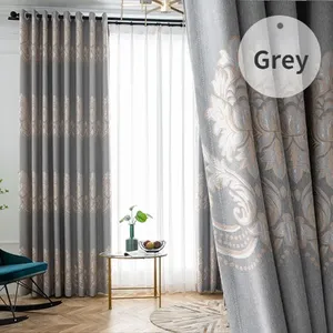 Sang trọng Jacquard vải màn rèm cửa phòng khách phòng ngủ thêu cửa sổ màn tấm thanh lịch phong cách Châu Âu - Product Image 4