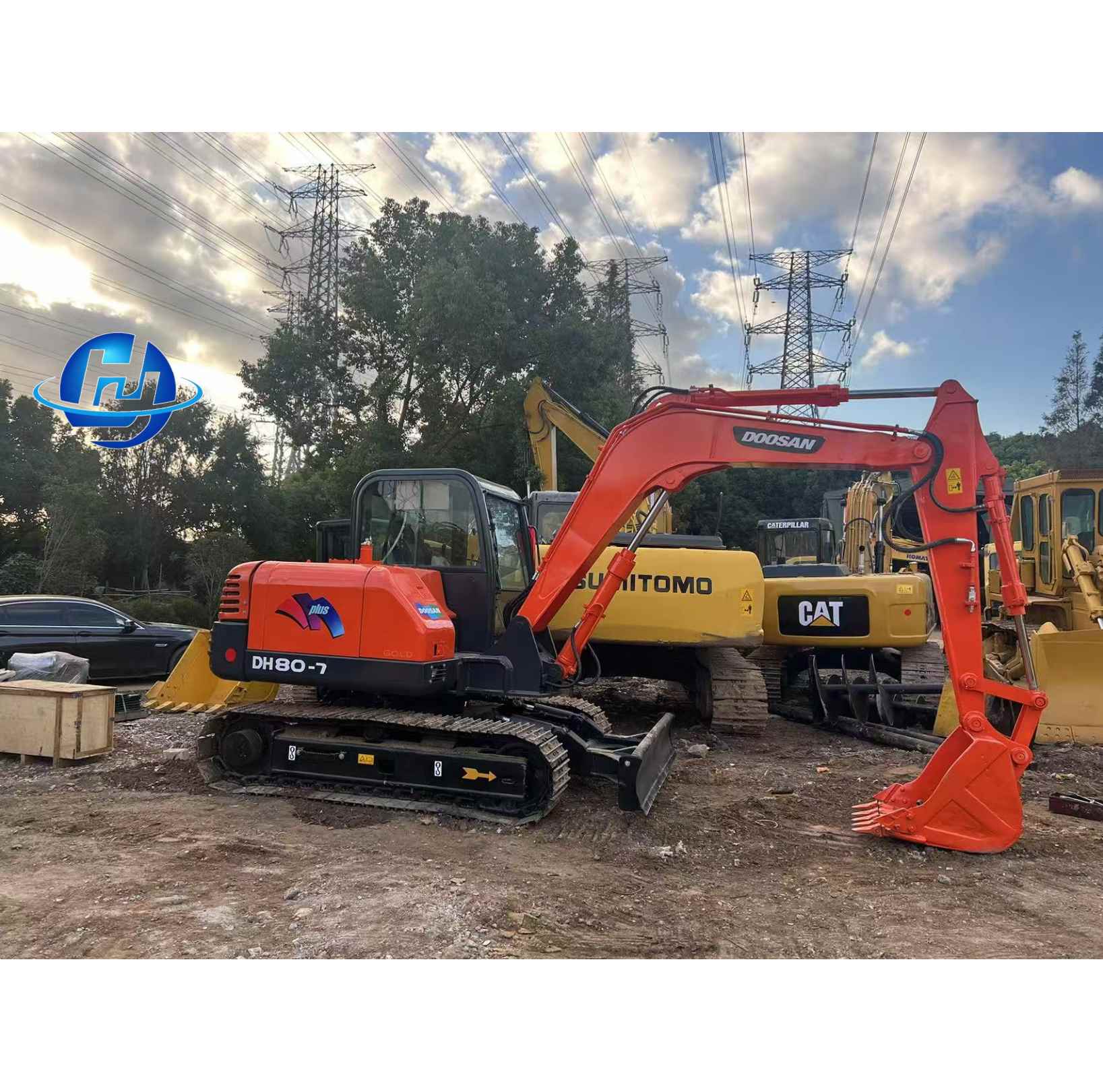 Doosan DH80 мини-экскаватор в наличии оригинальная подержанная Землеройная техника с сердечником двигателя гусеничный экскаватор типа