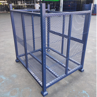 Conteneur en treillis métallique empilable, cage de stockage en acier, cage à palettes métallique, cage à palettes ouverte pour entrepôt et logistique