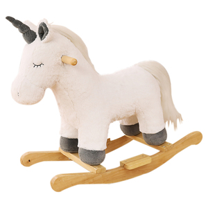 Caballo Balancín de Peluche Blanco con Ojos Puntiagudos, Juguete de Interior para Niños de 2 a 6 Años, Gran Venta - Product Image 1