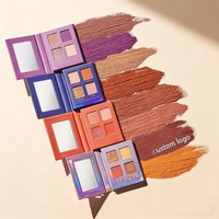 Créez votre kit de maquillage de marque, ensemble de 4 boîtes de fards à paupières personnalisables, palette en papier à 16 compartiments avec miroir et aimant, cadeau de la Saint-Valentin