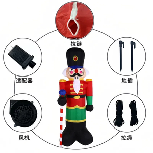 Décoration de Noël gonflable en forme de <span class=keywords><strong>casse</strong></span>-<span class=keywords><strong>noisette</strong></span> avec lumières LED et logo imprimable, attirant l'attention - Product Image 4