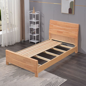 Manufacturer Wholesale Modern Simplicity Solid Wood Removable Single Bed 1.2m Bedroom Dormitory Rental Room Hotel Small AL660584 - Product Image 4