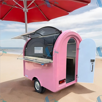 Personnalisé avec éviers café vente nourriture voiture café chariot Hot Dog crème glacée nourriture remorque Mobile ronde nourriture remorque