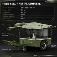 Remorque de cuisine tactique mobile en acier inoxydable camouflage, capacité 250 personnes, pour la restauration en plein air
