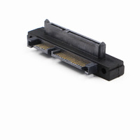 Adaptador SATA SATA22P Macho a Hembra de 90 Grados con Orificio para Montaje, Aislamiento de ABS y PVC, Conductor de Cobre para Uso Electrónico