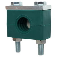 Collier de serrage en plastique robuste DIN3015 à trou unique avec boulons de fixation extra longs pour le fixation des flexibles hydrauliques, des tuyaux en acier et des câbles