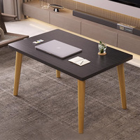 Table d'appoint moderne en bois, table basse carrée minimaliste, table de chevet, table basse sur pied pour chambre à coucher, salon, bureau