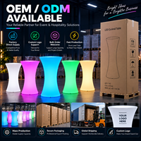 Table de bar LED commerciale COOLQING rechargeable, changeant de couleur RGB, pour discothèque, restaurant, pub, salon, hôtel, mobilier