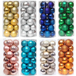 Boules de Noël en plastique incassable OEM/ODM, miroir/mat/pailleté, décorations de Noël pour arbre décoratif de centre commercial - Product Image 1