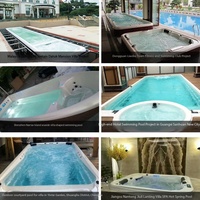 Bain de massage et piscine de fitness équipables de lumières, de systèmes de circulation d'eau automatiques, baignoires et piscines.